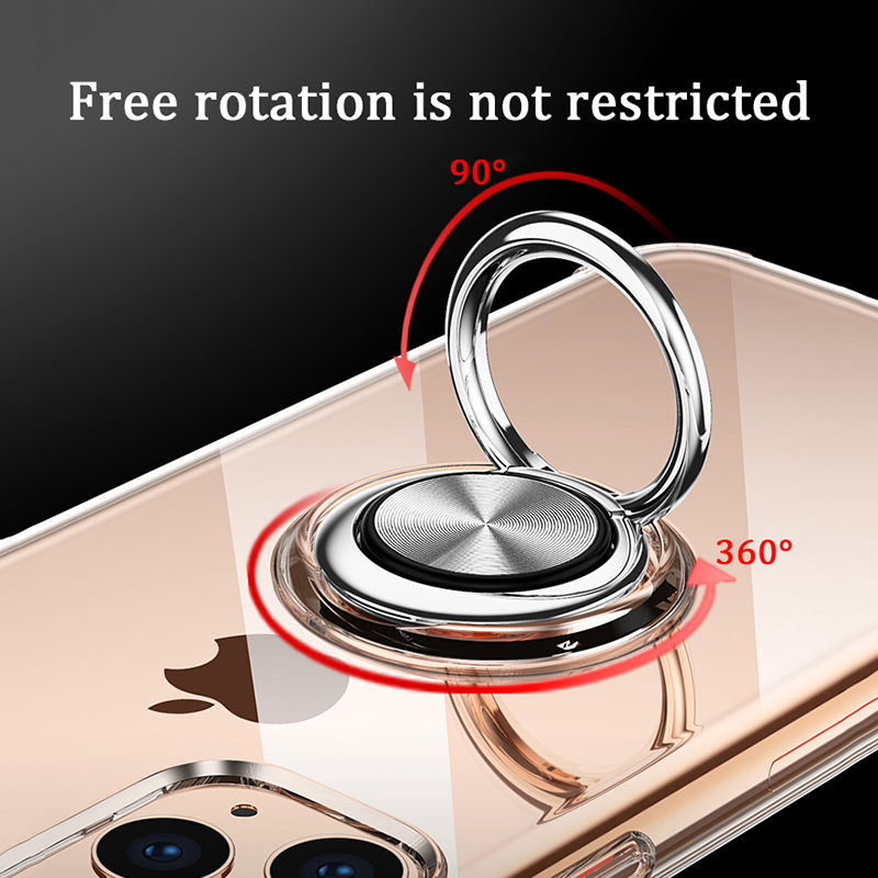 For Xiaomi Poco M6 Case Soft Clear Transparent Protector Shockproof Car Adsorb Holder Ring For Xiaomi Poco M6 4G Back Cover Phone Cases.