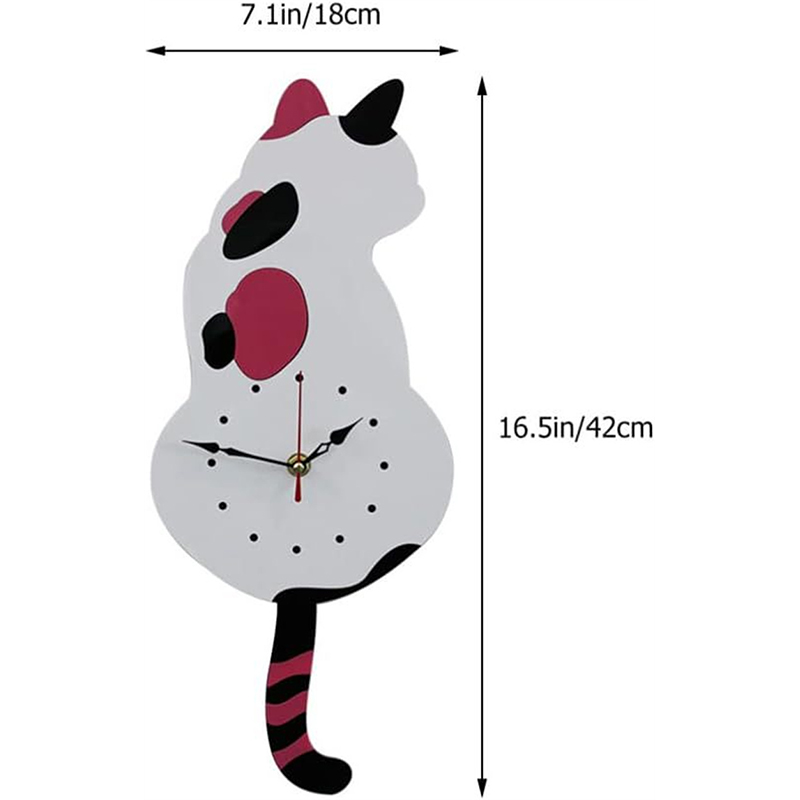 YONUO Swing cat wall clock creative acrylic silent clock home living room decoration wall mounted clock