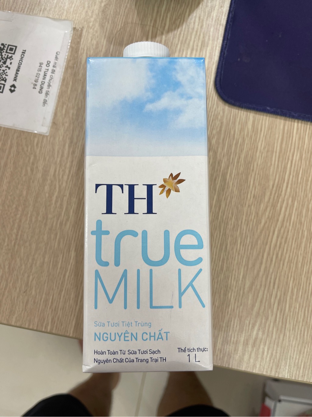 Sữa tươi tiệt trùng nguyên chất th true milk 1 l th true milk nguyên chất 1l