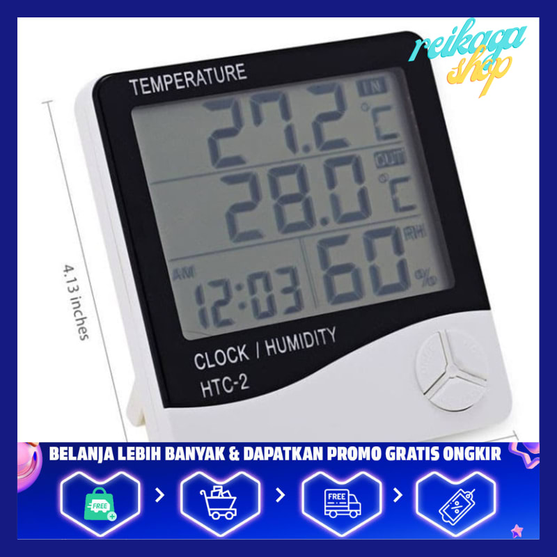 Digital Multifunction Temperature Humidity Meter with Clock Alarm