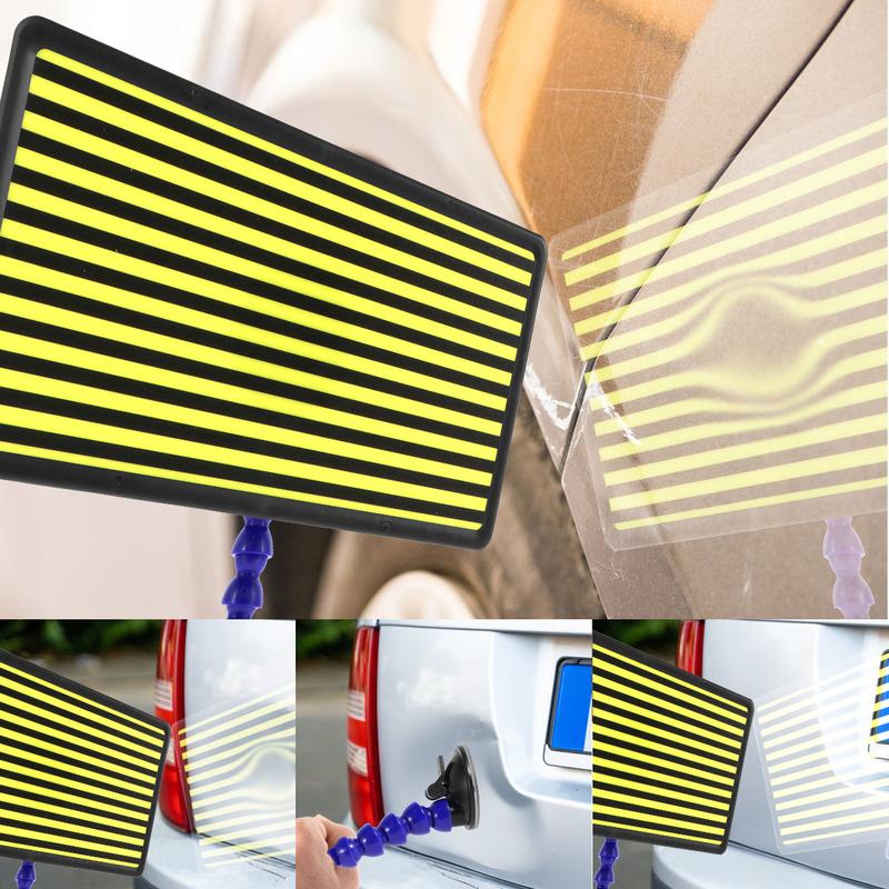 Paintless Dent Repair Tools Line Board Dent Reflector with Adjustable Holder and Suction Cup Base Car Dent Repair Tool Paintless Dent Repair Reusable Line Reflector Board Tool