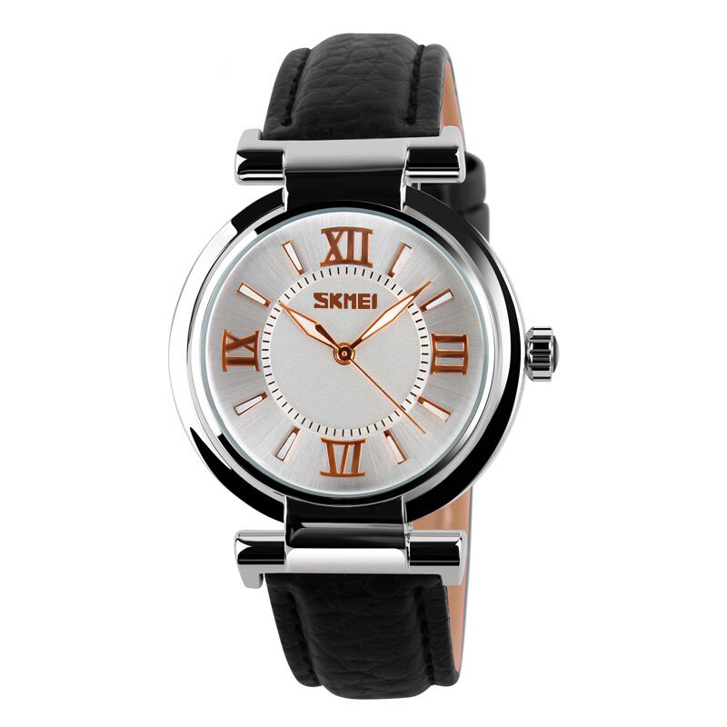 Đồng hồ nữ dây da Skmei 9075 (Đen)