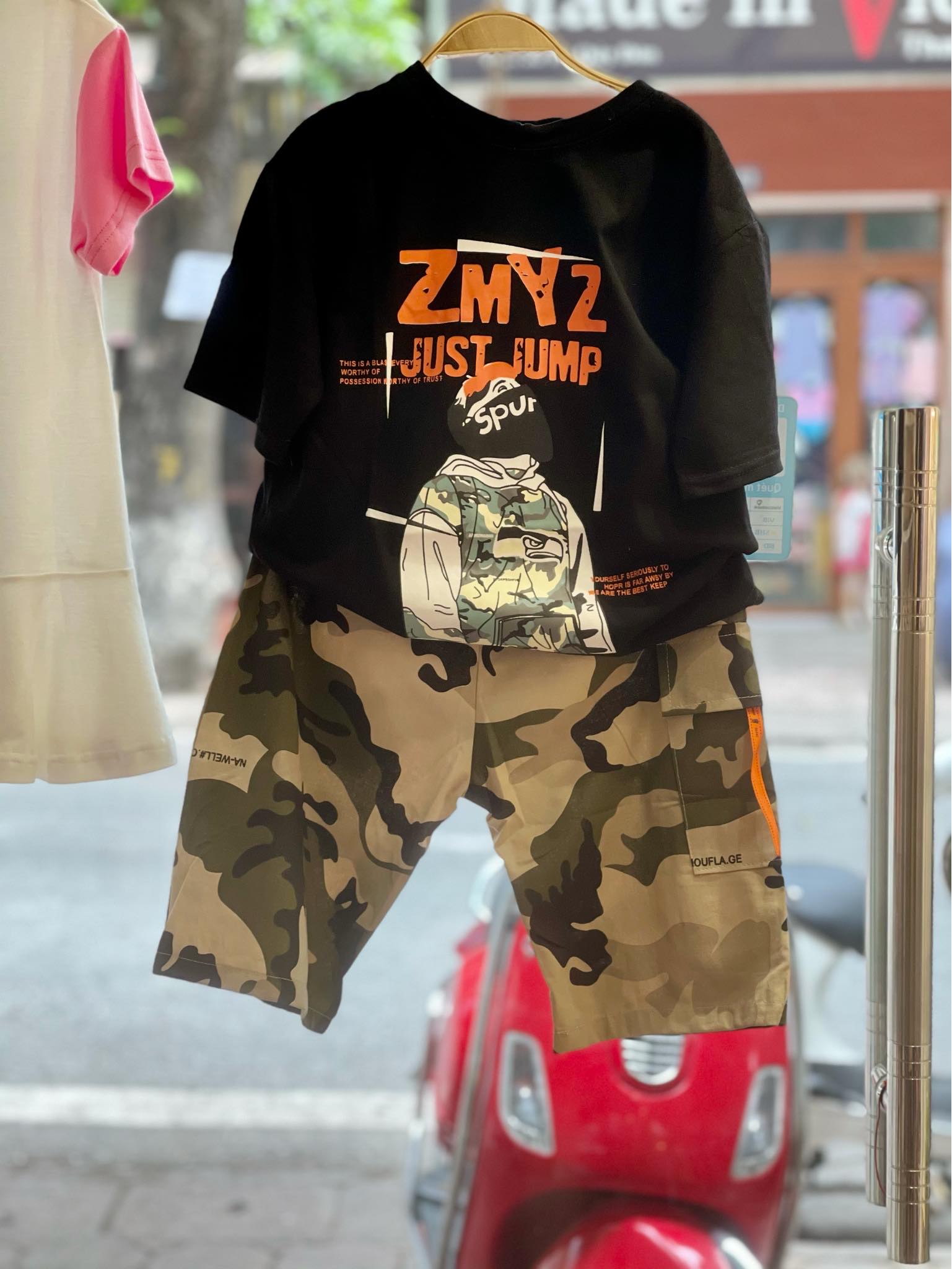 Bộ cotton cho bé size đại mẫu lính