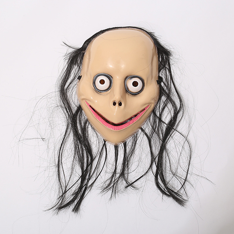 New Halloween Horror Mask With Long Hair Funny Mask V-shaped Mouth Mask Female Ghost Mask Roleplay Mask Halloween Prop.