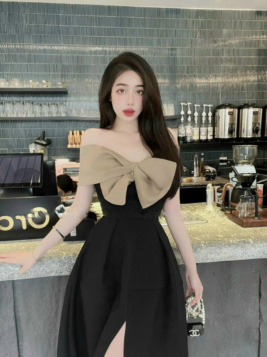 Đầm Xòe Nơ Ngực (có mút) xinh xắn