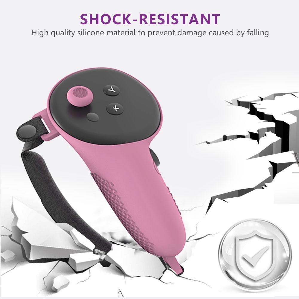 1 Pair TPU Controller Case Cover Non-Slip Controller Grips Cover Shockproof Anti-Fall for Meta Quest 3 VR Accessories