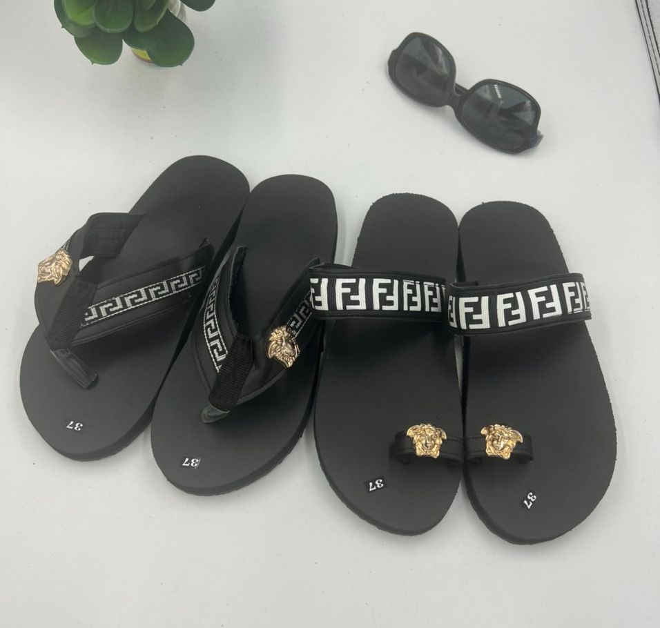 dép cặp đôi nam nữ F 13 đen ( thới giới sandal )
