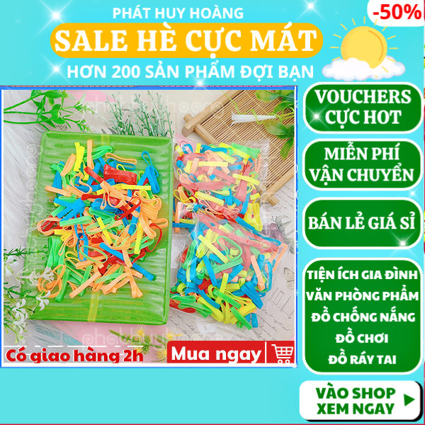 Túi 50gr chun buộc tóc nhiều màu, chun buộc tóc cho bé gái, đồ buộc tóc nữ nhiều màu, chun cot toc cho be, thun cột tóc cho bé gái loại nhỏ, chun buoc toc nữ, thun buộc tóc nhiều màu nữ, Phát Huy Hoàng