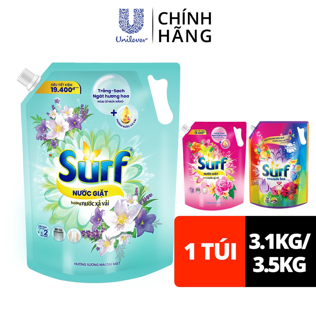 Nước giặt surf túi 3.3kg/3.1l