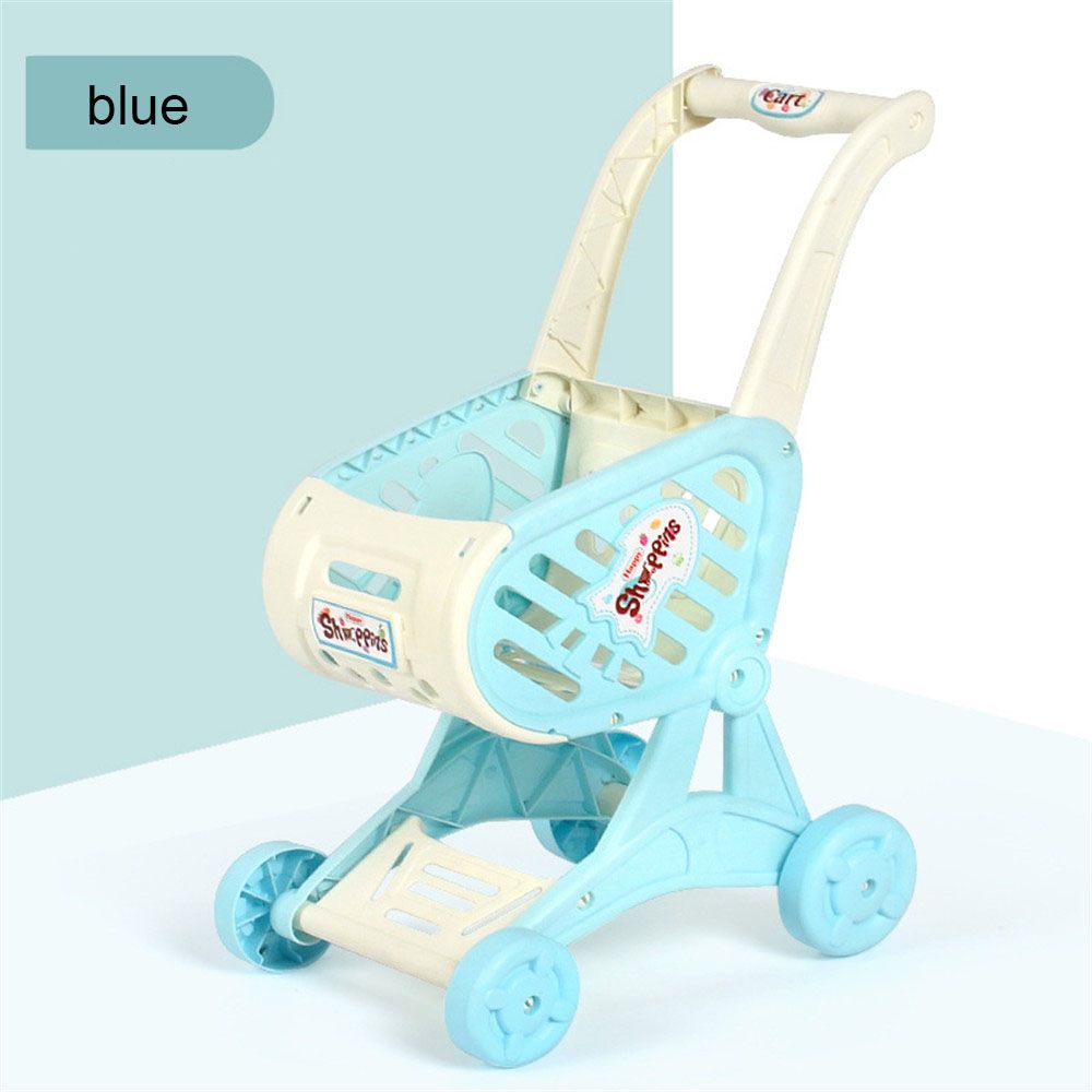 MILITA Quà cho trẻ em Đồ nhựa Đóng vai Cắt rau củ quả Đồ chơi xe đẩy Xe đẩy tay mô phỏng mini Siêu thị Giỏ hàng