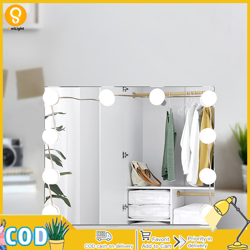 UnLight LED Vanity Lights For Mirror 3 Color Temperature Dimmable Wall Bulbs String For Makeup Table Dressing Room Mirror