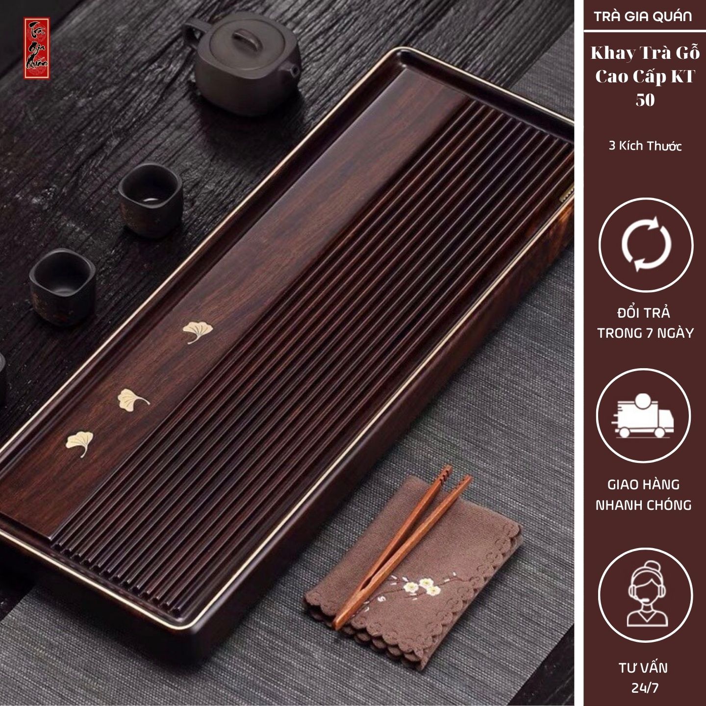 Khay trà tre cao cấp kt 50