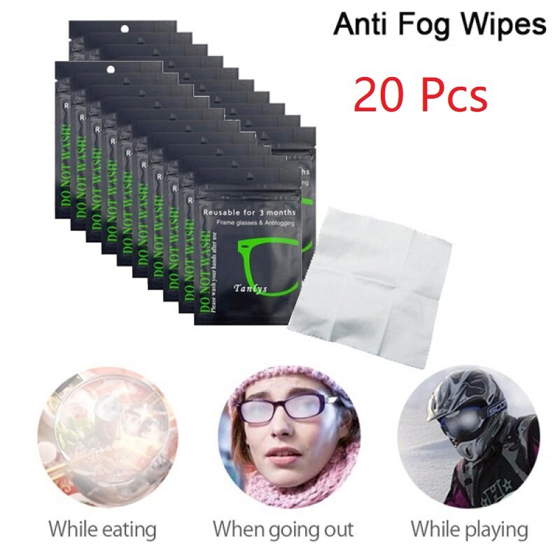 [Cutewomen2020] 1/5/10/20 Pcs Reusable AntiFog Glasses Wipes Pre