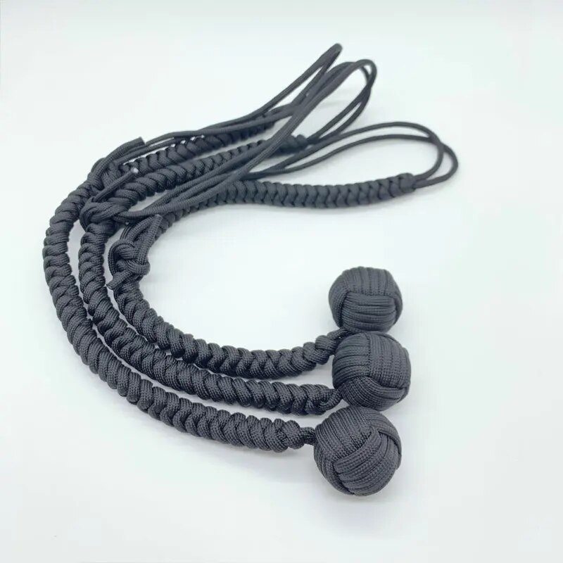 【100%-original】 Diy Monkey Fist Whip Bracelet Outdoor Self Defense Rope Steel Broken Window Breaker Personal Safety Keychain Tools.