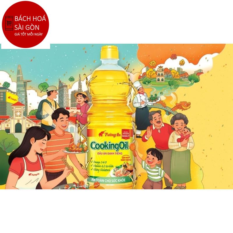 Dầu ăn TƯỜNG AN | HAPPY KOKI Chai 1 Lít