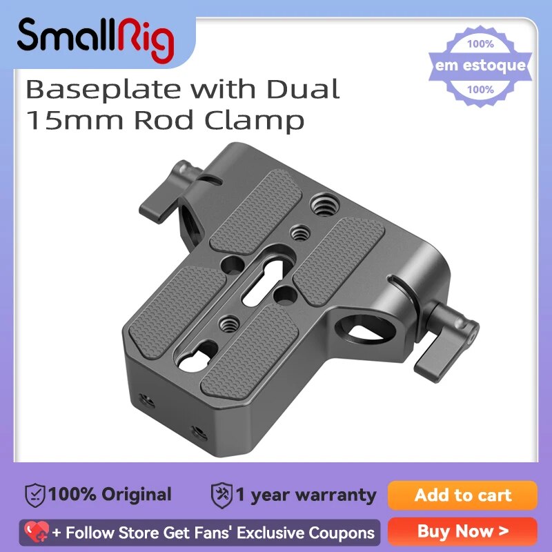 【Free Returns】 Smallrig Dslr Camera Base Plate With 15mm Rod Clamp For A6500/a6600 For Panasonic Gh5 For Camera Cage
