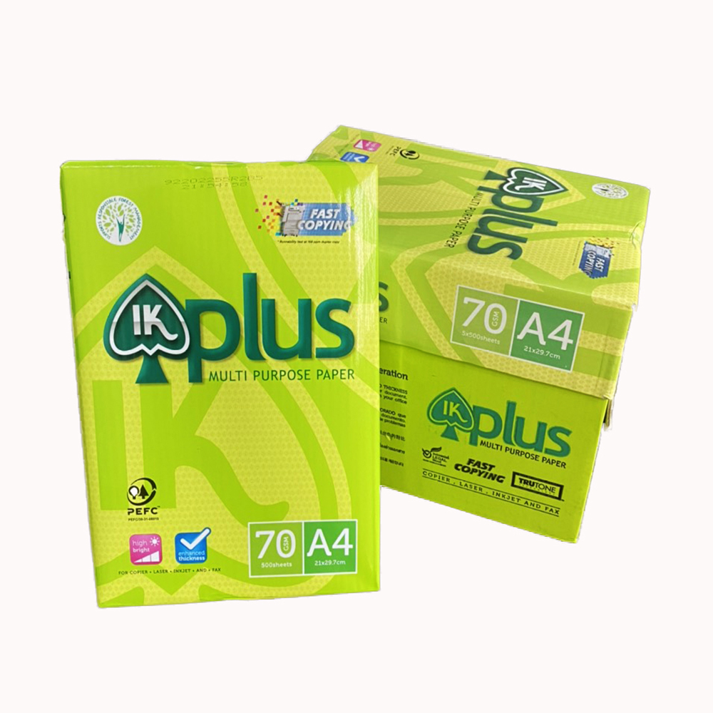 Giấy A4 IK Plus định lượng 70gsm - thùng 5 ram