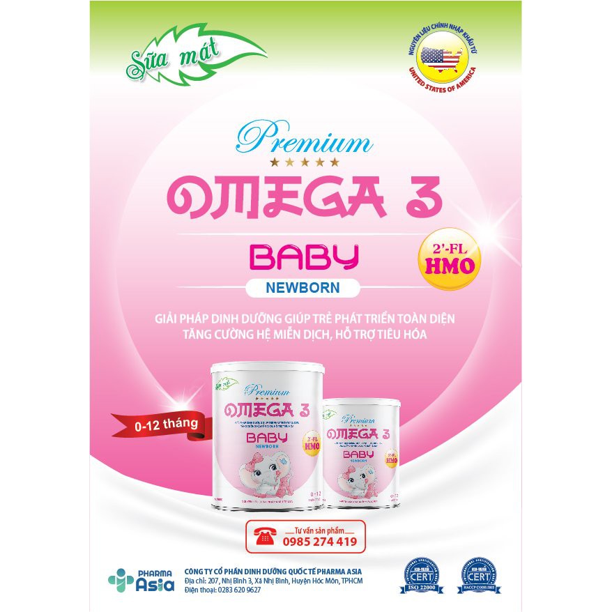 Sữa Bột Omega 3+ Baby Newborn 900G - Tăng Cường Miễn Dịch - Hỗ Trợ Tiêu Hóa