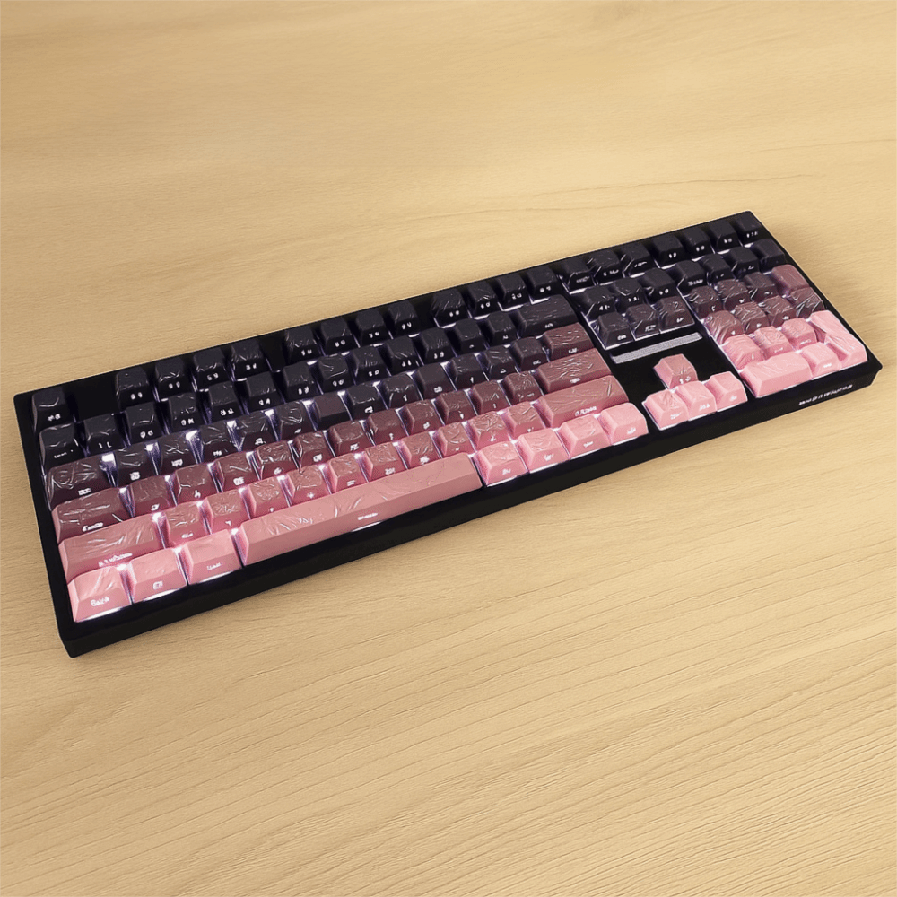 Translucent Purple Keycaps Topographic Design Translucent Sided Gradient Keycaps Purple Green ...