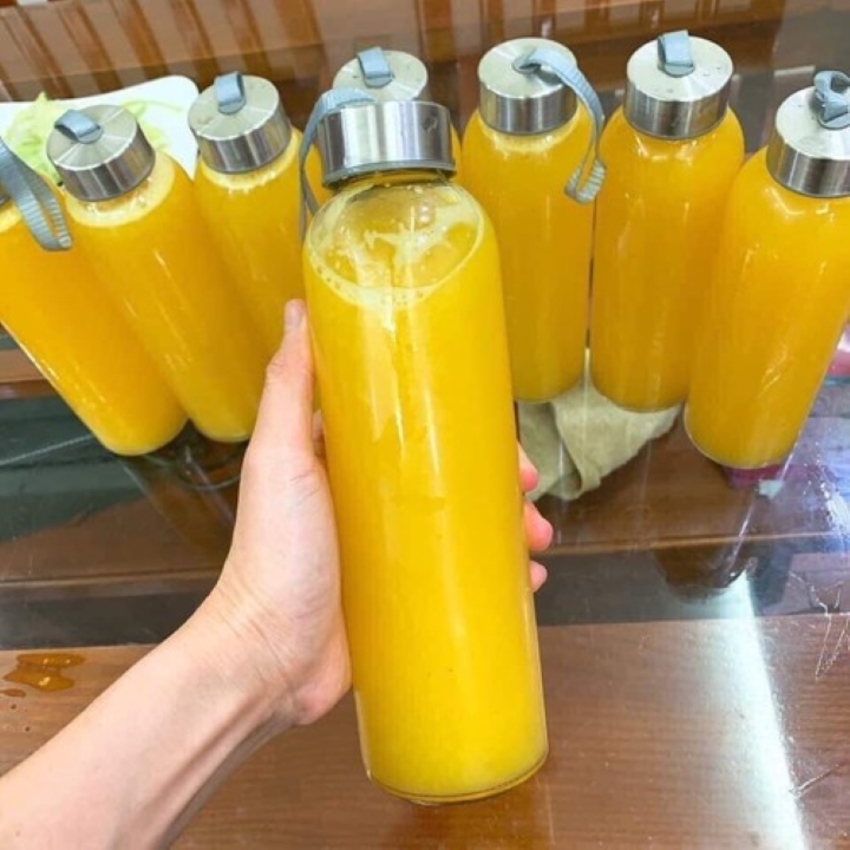 Chai Thủy Tinh Đựng Nước 500ML (combo 5 cái) nắp thiếc có dây treo - Bình Thủy Tinh Đựng Nước - Chai Đựng Trà Sữa - Chai Detox - Chai Đựng Nước Ép