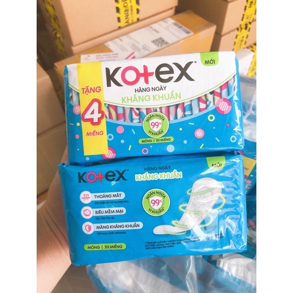 Mẫu mới BVS Kotex hàng ngày kháng khuẩn