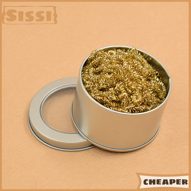 Sissi Cleaning Ball Desoldering Soldering Iron Mesh Filter Cleaning Nozzle Tip Copper Wire Cleaner Ball Metal Dross Box Clean Ball