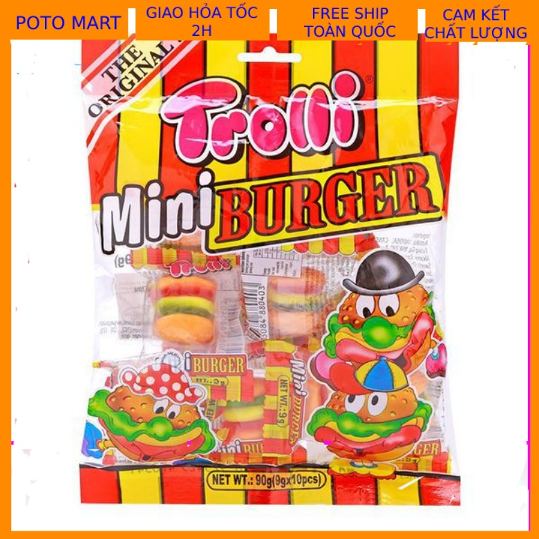 Kẹo dẻo Trolli Mini Burger 90gr (10 viên)