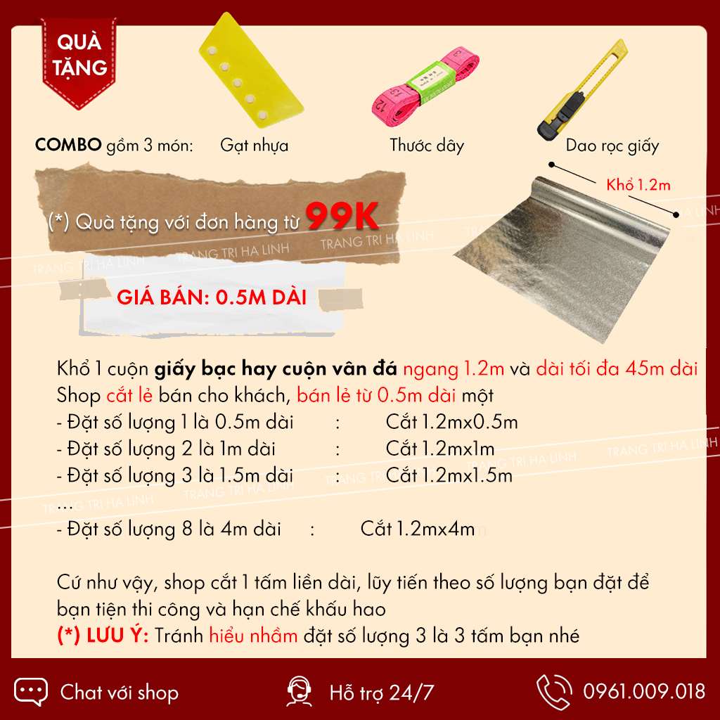 Giấy bạc dán tường nhà bếp , cuộn decal bạc cách nhiệt chống thấm bền đẹp