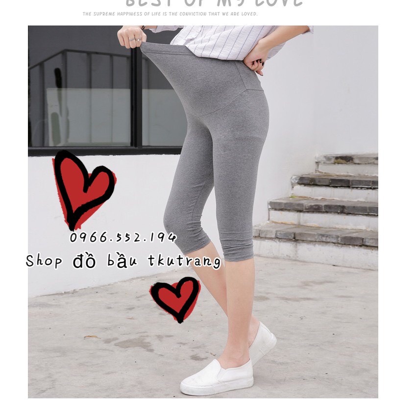 quần lửng trơn co dãn 4 chiều- Đồ Bầu Xinh tkutrang