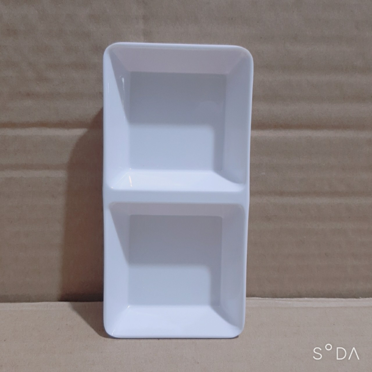 Chén chấm 2 ngăn màu Trắng Melamine C 103