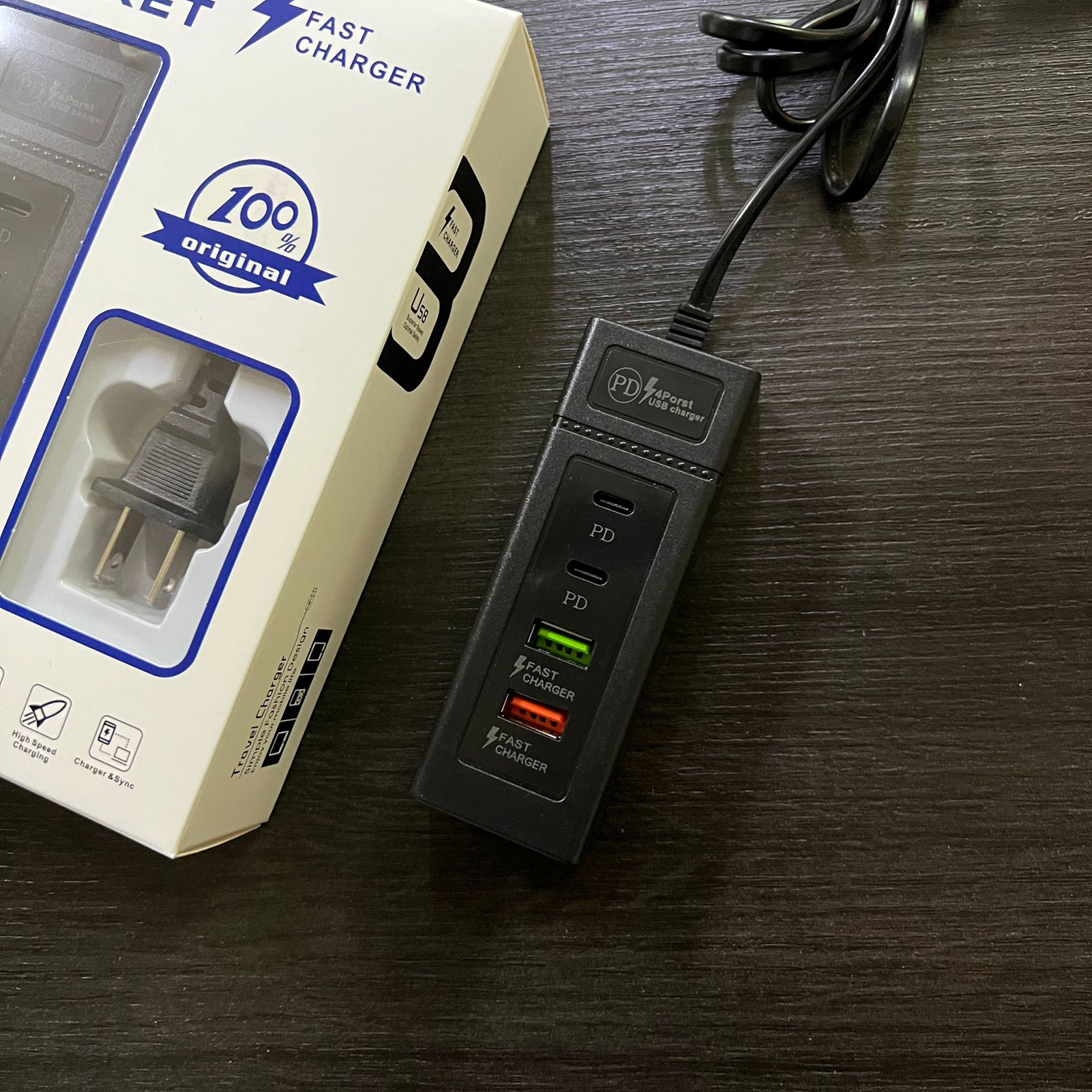 NEWMANA Charger Socket Fast Charging Usb Power Strip Compact Plug Play Multi-port Charger