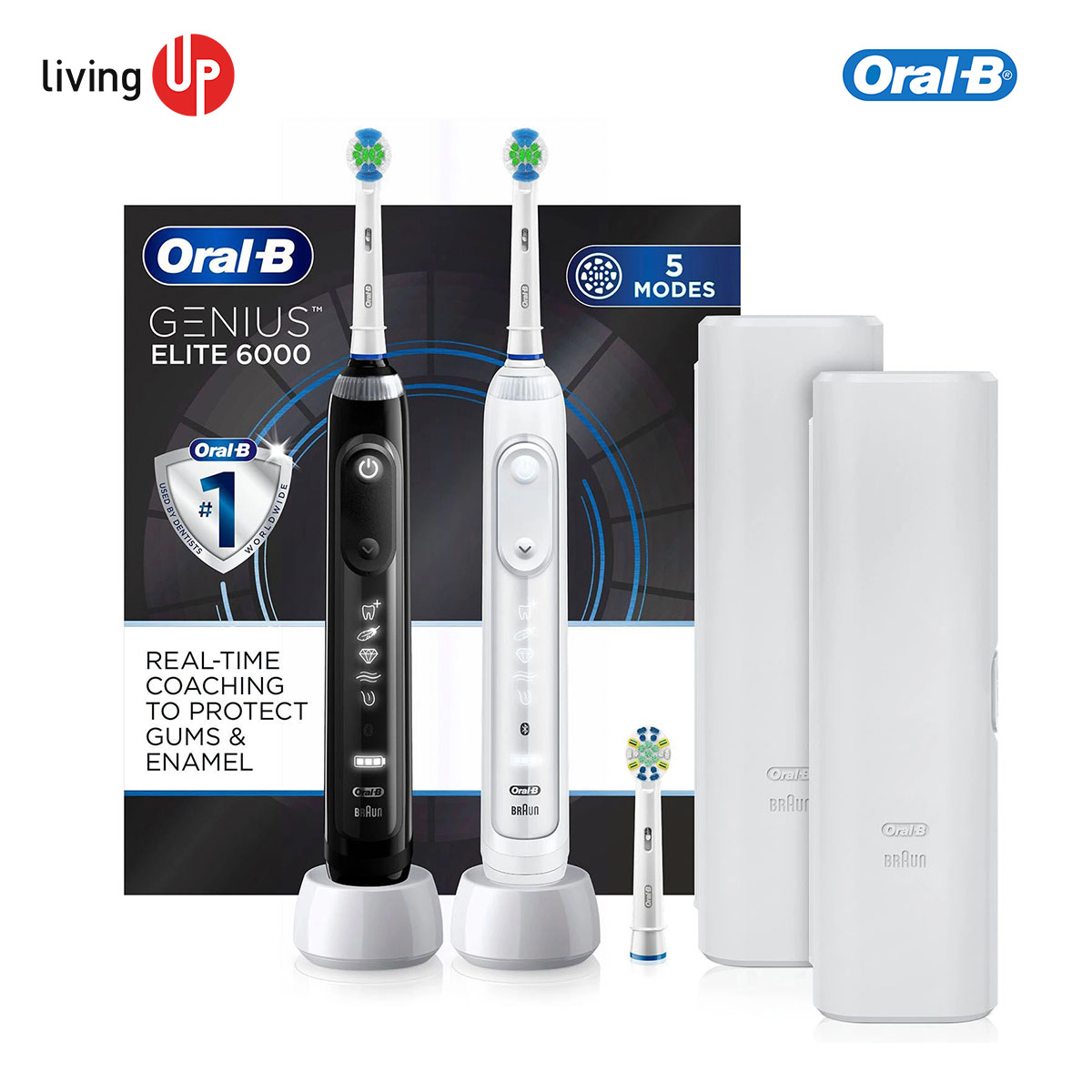 Set đôi bàn chải điện Oral-B Genius Elite 6000 (Có tách set)