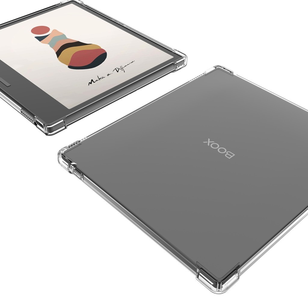Rõ ràng trường hợp đối với Onyx boox lá 3 C 2 leaf3 leaf2 7 "eBook Bảo vệ Chống Sốc Trường hợp với 4 Chống Sốc túi khí trong suốt linh hoạt lưng mềm Bìa