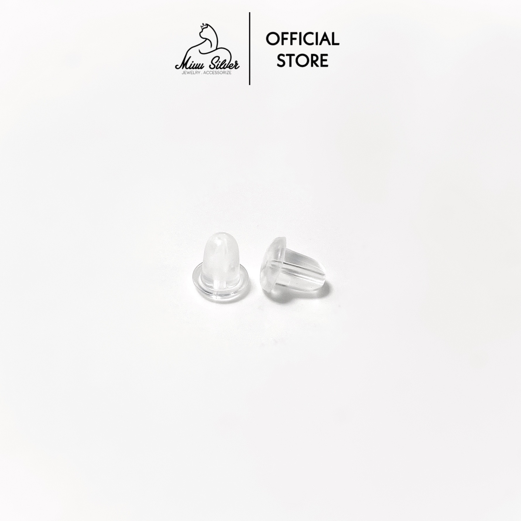 Chốt khuyên tai cao su Miuu Silver