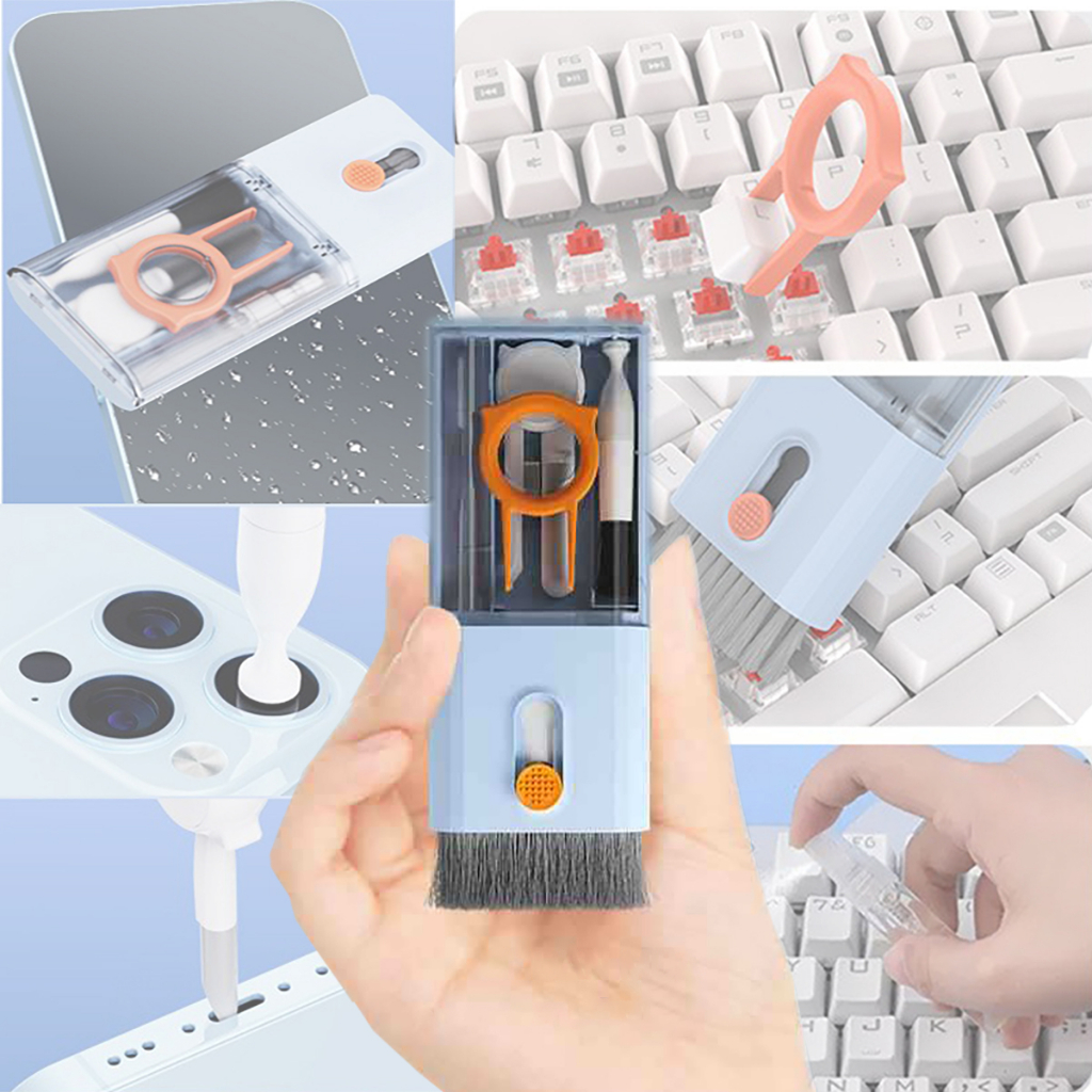 Bộ Vệ Sinh 8 In 1 Đa Năng Kết Hợp Nhiều Dụng Cụ Vệ Sinh Tiện Dụng ( Làm Sạch Airpod Bàn Phím Màn Hình Điện Thoại )