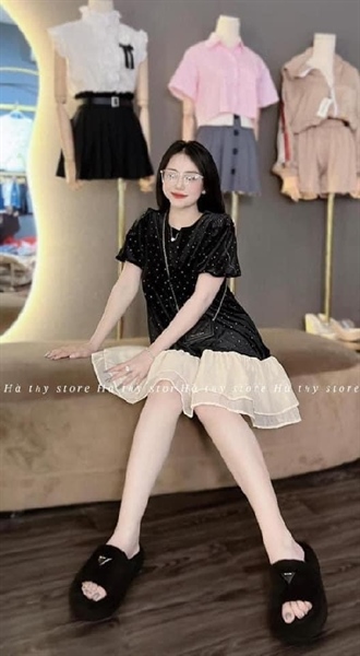 [Bigsize] Váy nhung đá bèo
