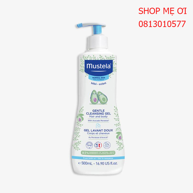 Sữa tắm gội cho trẻ sơ sinh & em bé da thường mustela 500ml