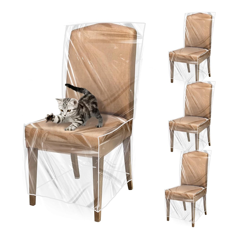 Clear Plastic Dining Chair Protective Covers Pack Plastic Dining