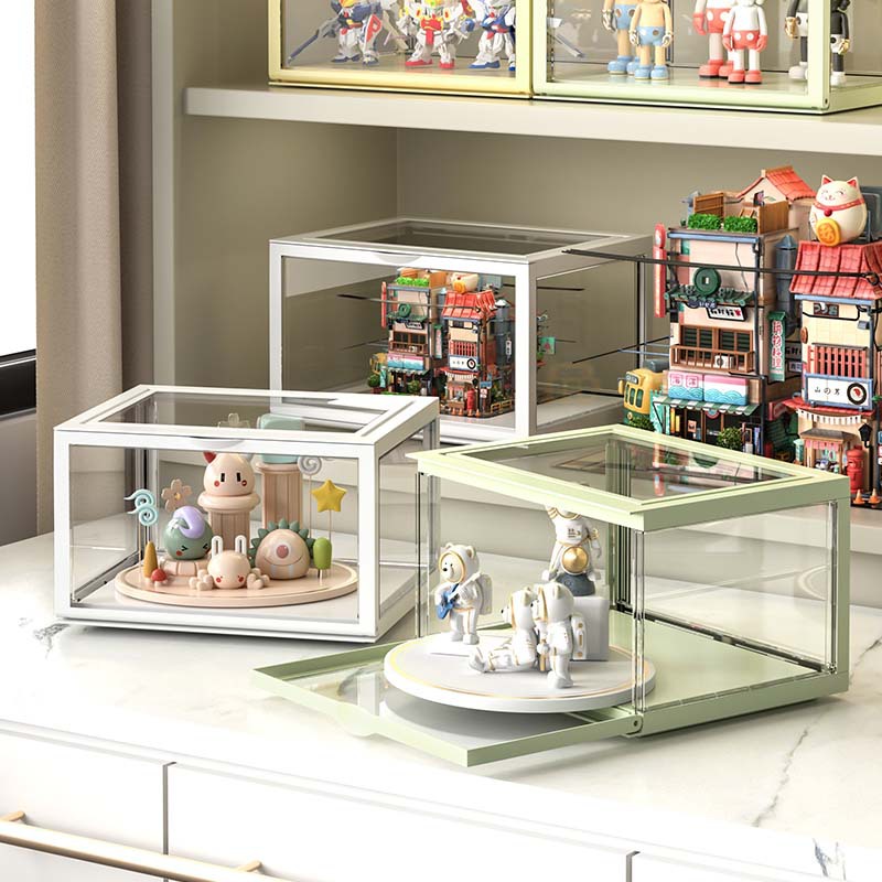 IMELON quả tặng miễn phí TOÀN CỬA HÀNG hộp nhựa trong suốt kệ decor bàn học Hộp trưng bày lưu trữ hộp mù acrylic chống bụi búp bê tủ trưng bày đồ chơi bong bóng mart hình hiển thị đứng