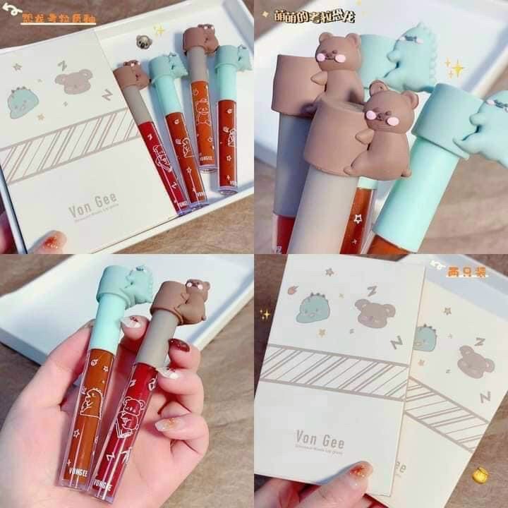 [HCM] Set 2 Cây Son Kem Vongee Hình Cặp Thú Siêu Dễ Thương