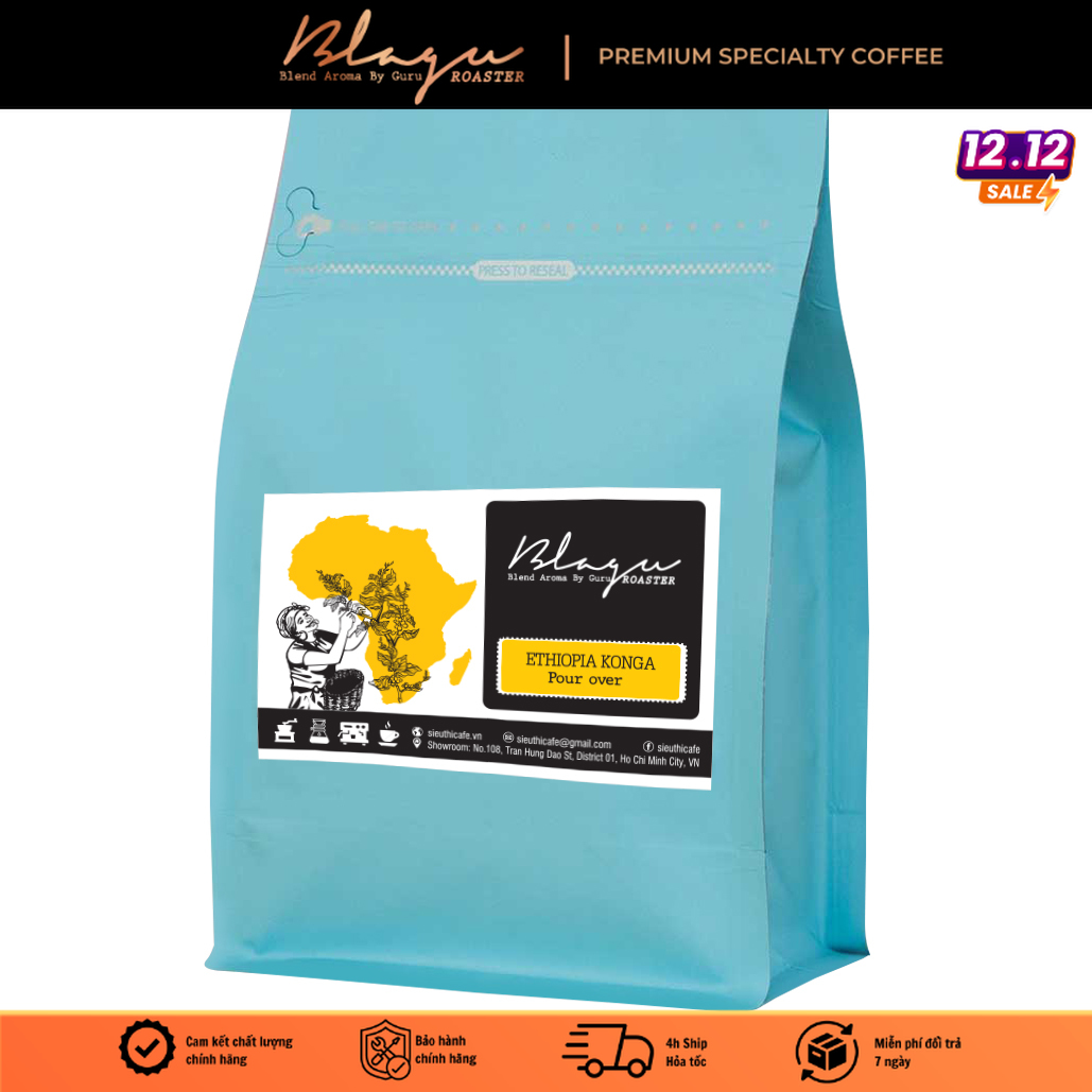 Blagu roasted coffee beans, ethiopia - n.konga, light-medium roast, 250g