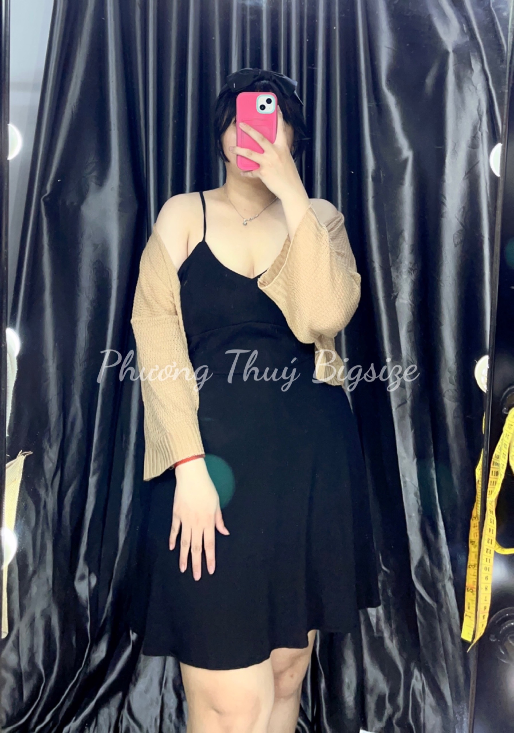 Đầm 2 dây dáng xoè chất thun nữ bigsize (Ảnh mẫu chụp tại shop).