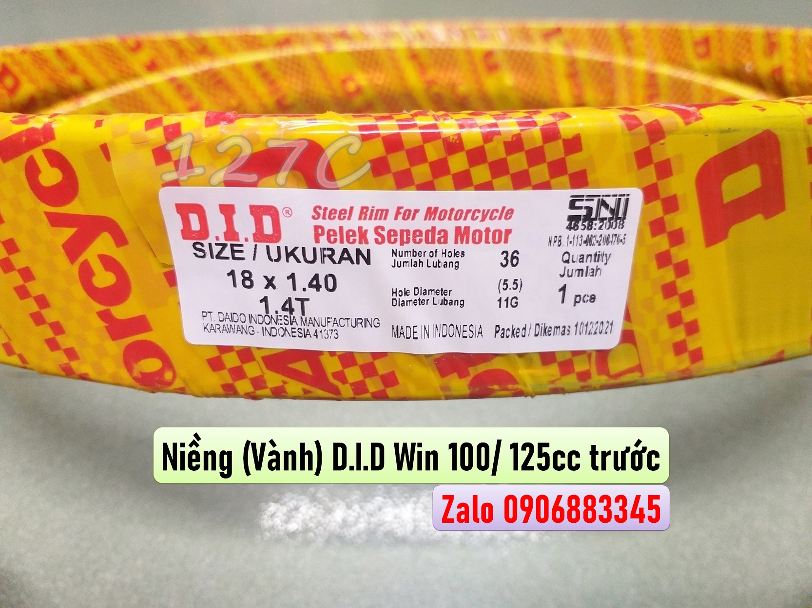 [HCM] Cặp niềng (vành) D.I.D Win 100/ 125cc (Nhập khẩu indo)