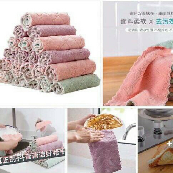 Combo 10 Khăn lau bếp đa năng 2 mặt siêu thấm nước