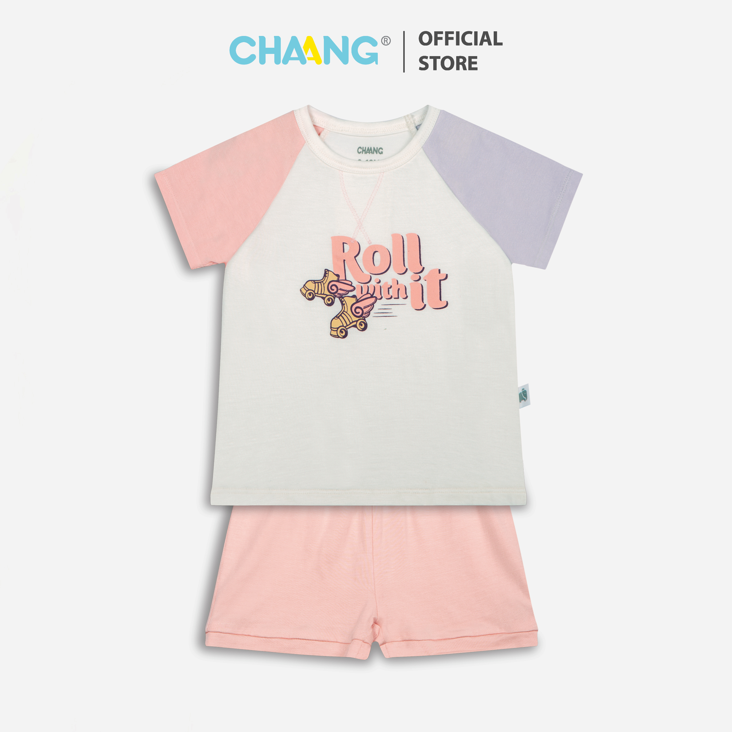 [CHAANG] Bộ Cộc Cho Bé Raglan Active Tím Hồng Chaang