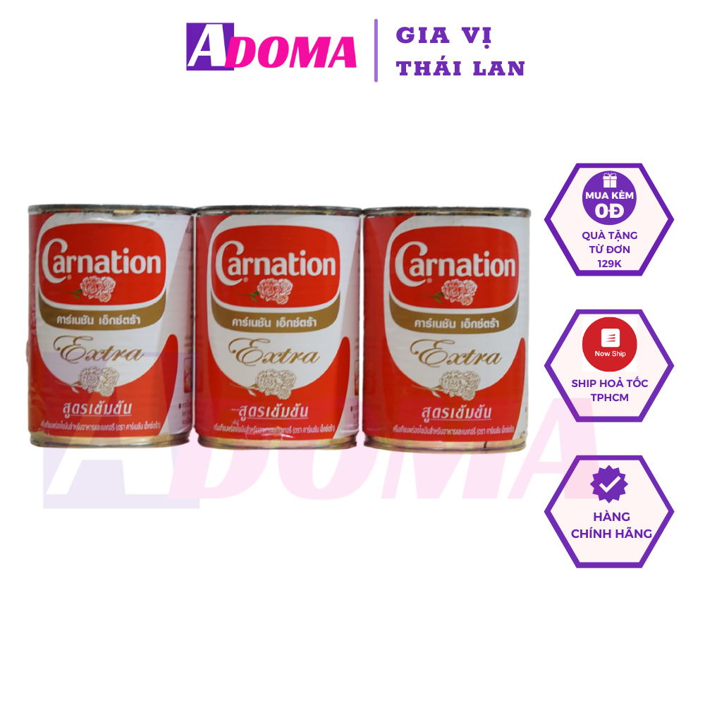 HCMSữa béo Carnation Extra sữa tươi không đường có xuất xứ Thái Lan vị béo