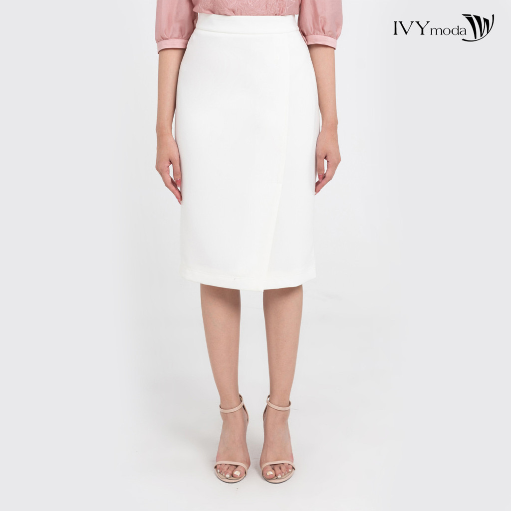 Chân váy midi đắp vạt chéo IVY moda 31M8237