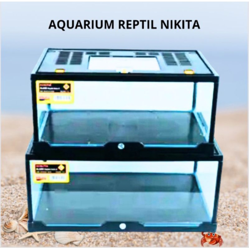 Tank Aquarium Kura ,Hamster,Landak AQUARIUM REPTILE NIKITA STAR SIZE M + PACKING KAYU