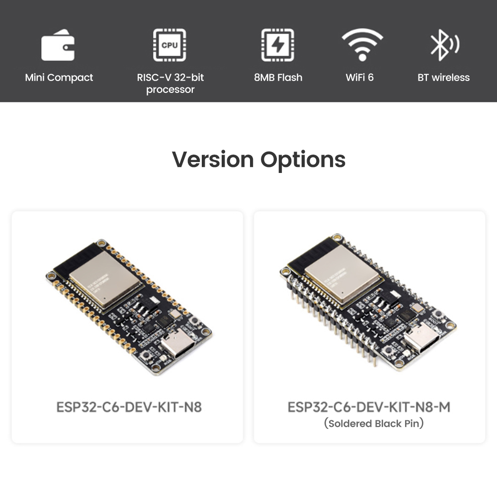 diymore ESP32-C6 Wifi Bluetooth bảng mạch phát triển onboard mô-đun ESP32-C6-WROOM-1-N8 wifi6 risc-v bảng mạch phát triển