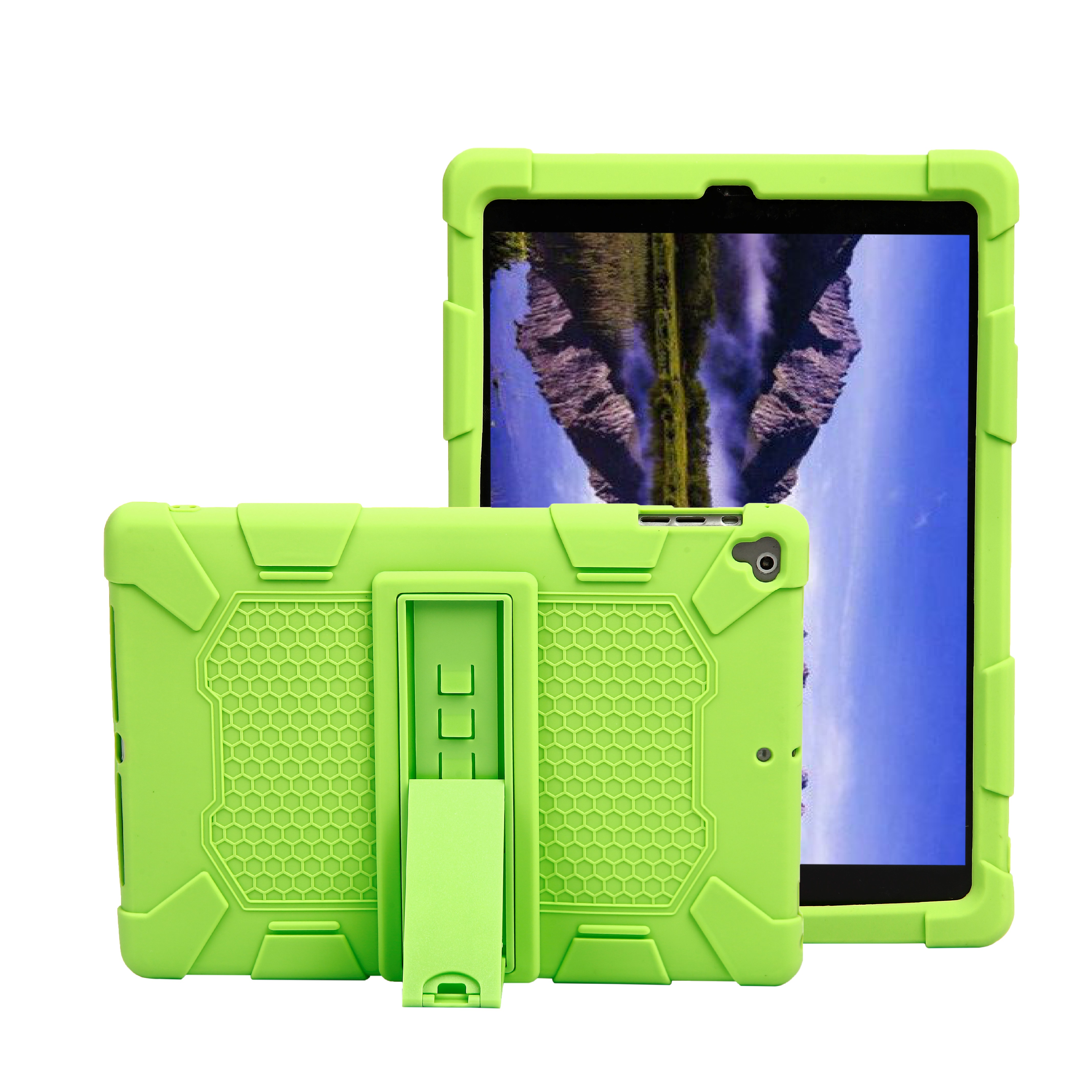 Silicone tablet protective case for apple ipad air pro 9.7 air2 5th 2017 6th 2018 drop resistance shockproof with bracket cover